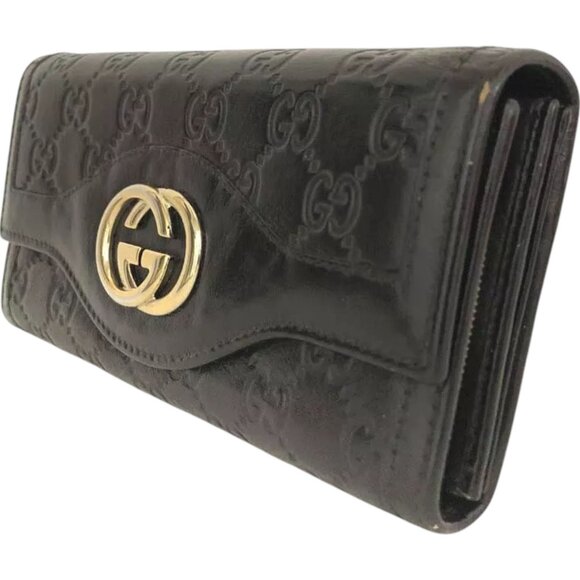 440205BK (L2) Gucci Wallet Long Interlocking Black PVC - Picture 3 of 9